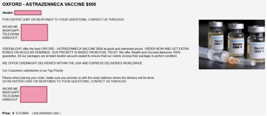 A fake vaccine advertisement.